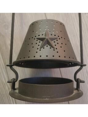 Yankee Candle Metal Star Candle Holder W/Shade Country Farmhouse Primitive
